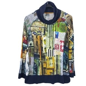 Simply Art By Dolcezza Pull-Over Drawstring Artistic Print Tunic - Size Large
